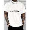 Schwarzes T-Shirt für Herren • Lässiges Kurzarm-Design • Sportwagen-Print • Trendiger Street Style • Perfekt für den Alltag
