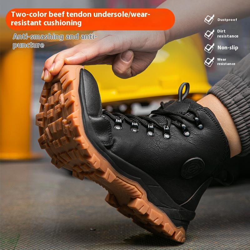 New High Cylinder Protective Shoes with Anti Slip and Wear-resistant European Standard Steel Toe Anti Smashing and Anti Piercing