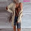 Frauen Strickjacke Pullover Mantel Weibliche Lange Hülse Casual Mit Kapuze Vintage Elegante Pullover Mantel Herbst Winter