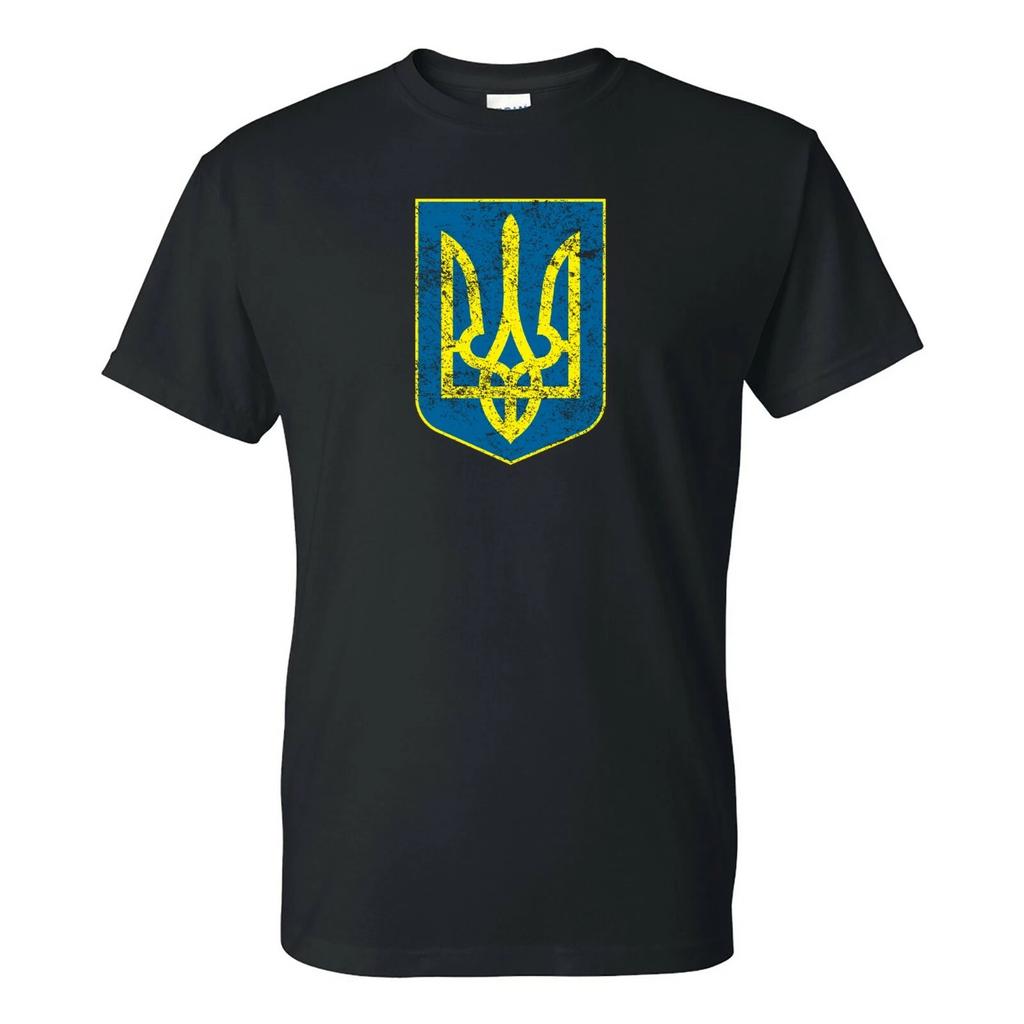Ukraine Coat of Arms - Blue Shield Gold Trident T Shirt