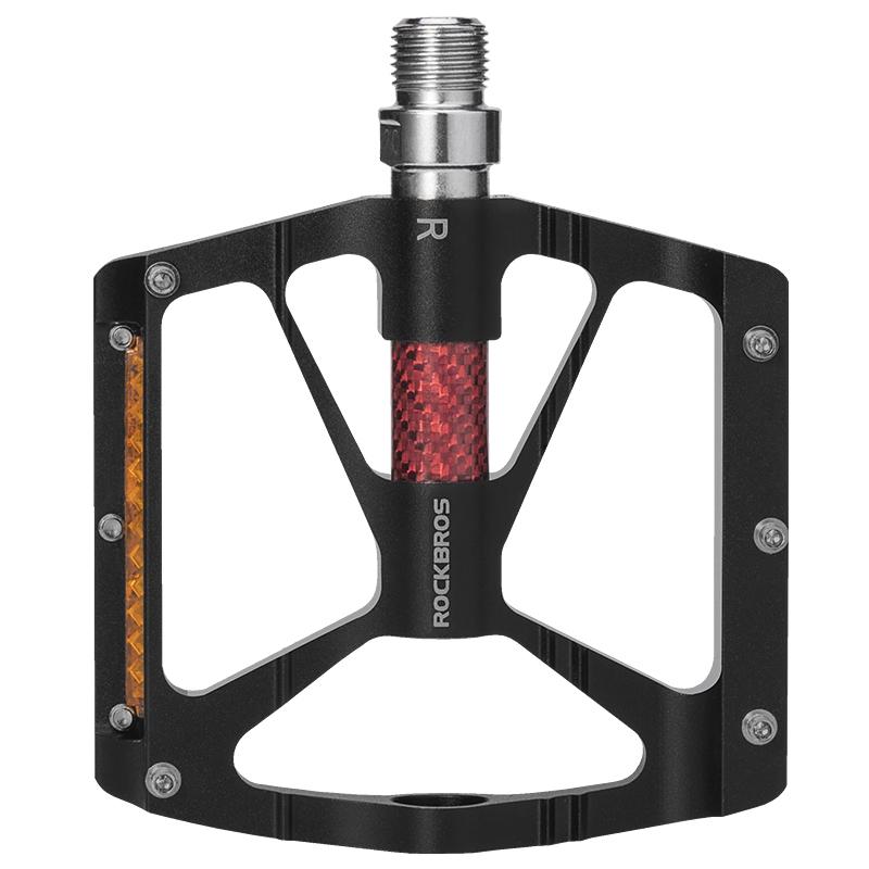 ROCKBROS Bicycle Pedals Alloy Bearings Cycling Pedals Platform Bike Flat Pedal Pedals Reflective Anti-slip MTB Bike Accessories
