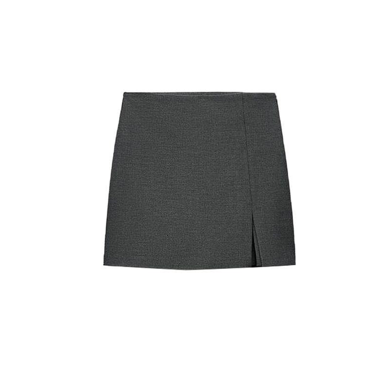Spring New Women's Clothing Commute Leisure Easiest for Match High Waist Slit Hemline at Hem Design Short Pantskirt 1608041