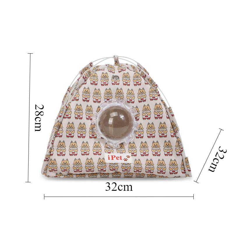 

Portable Foldable Outdoor Small Animals Carriers Oxford Cloth Waterproof Pet Tent Shade Nest Portable Hamster Carriers Products бежевий