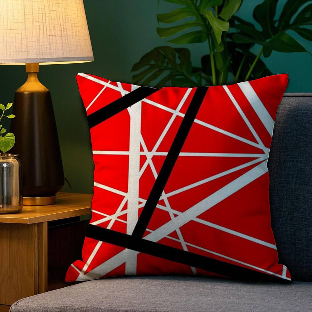 Classic Van H-Halen Pillow Case Home Double-Sided Printing Short Plush Colorfast Microfiber Cushion Cover