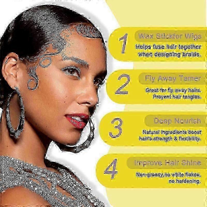 Non-Greasy Hair Wax Stick for Styling Flyaways and Frizz - Wax for Edge Control on Wigs and Hair