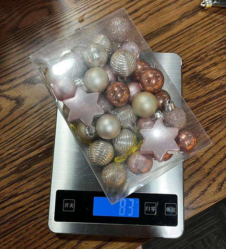 

33 шт./коробка 3 см Светло-золотой + Розовый Рождественские шары Украшения для рождественской елки Рождественские украшения Шары