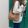 Large-capacity bag women's versatile autumn new canvas shoulder bag with simple texture and niche casual tote bag