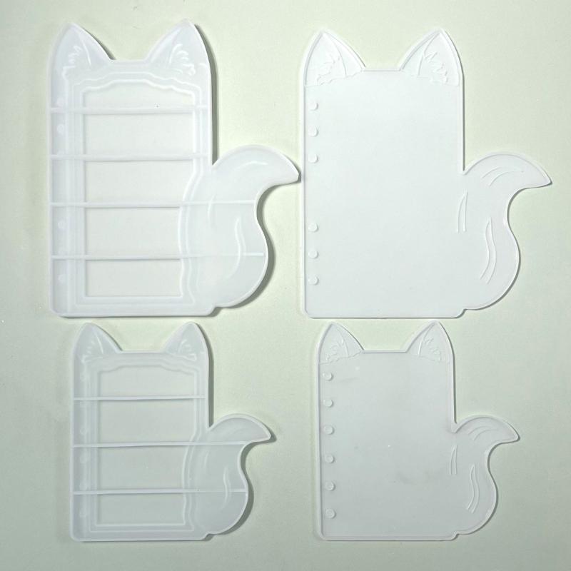 1 Set Durable Silicone Mold Cat Ear Shape Notebook Mould Unique Epoxy Resin Jewelry Making Molds for DIY Enthusiasts