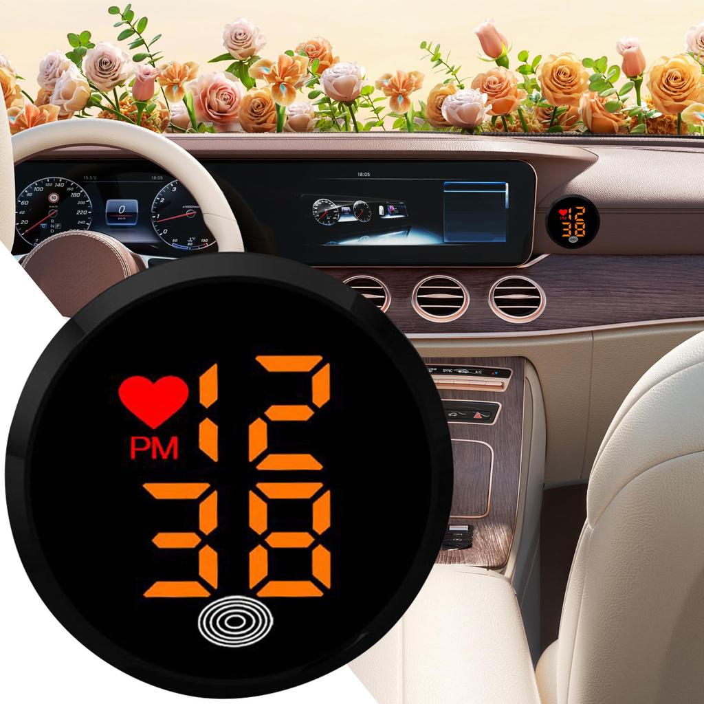 Car Dashboard Clock - Automotive Adhesive Digital Clock Small LED