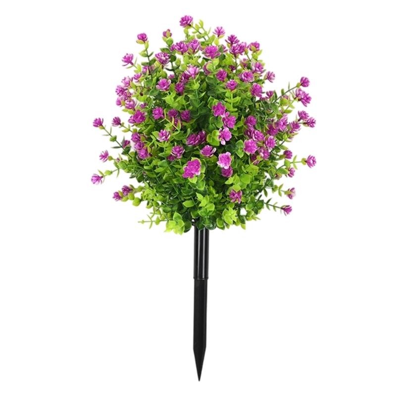 Realistic Artificial Eucalyptuses Leaves Ground Stakes For Outdoor Garden Decoration With Weather Resistant Plastic And Soft Rubber