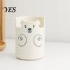 Pen Storage Cup Cute Bear 2-in-1 Holder & Phone Stand, Macaron Colors Desk Organizer, Large Design Capacity for Pens Makeup Brushes Scissors
