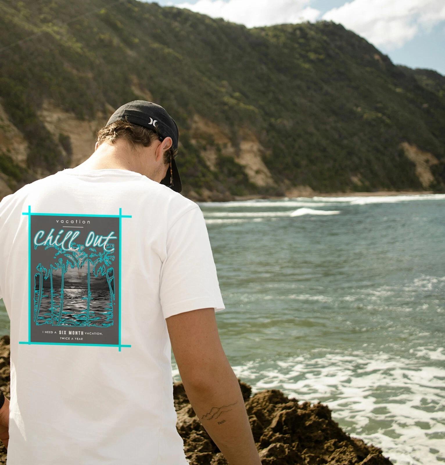 Unisex Slim Fit T-Shirt -Vacation Chillout Original Student Summer Crewneck Gift XL