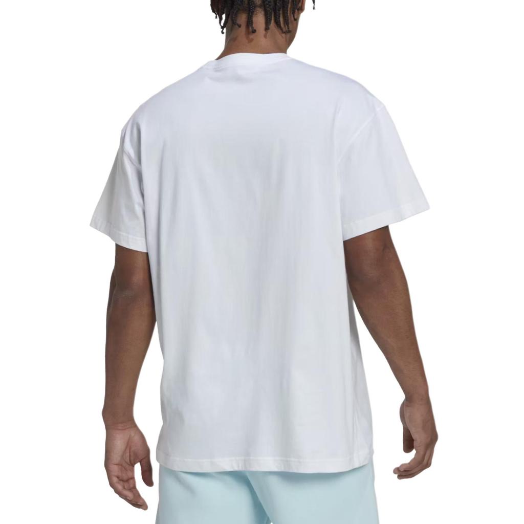Adidas T Shirts Men's White Crew Neck Moderate Straight Fit HN0977