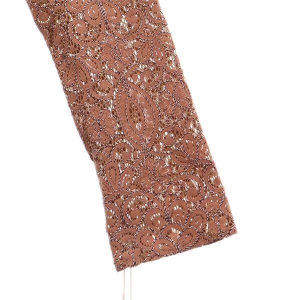 unused Lily Brown Floral lace Long sleeve one piece F Brown Women Used