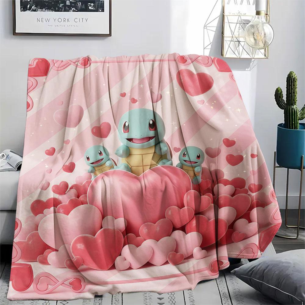 1 Stück Flanelldecke mit Pokemon-Liebesdruck, Hohe Qualität, Bequem für alle Jahreszeiten, Heimdekoration, Wärme und Komfort, Perfekt für Weihnachtsgeschenke