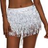 Sequins Belly Dance Waist Chain Dress Tassel Hip Scarf Shiny Latin Dance Hula Short Skirt  Practice