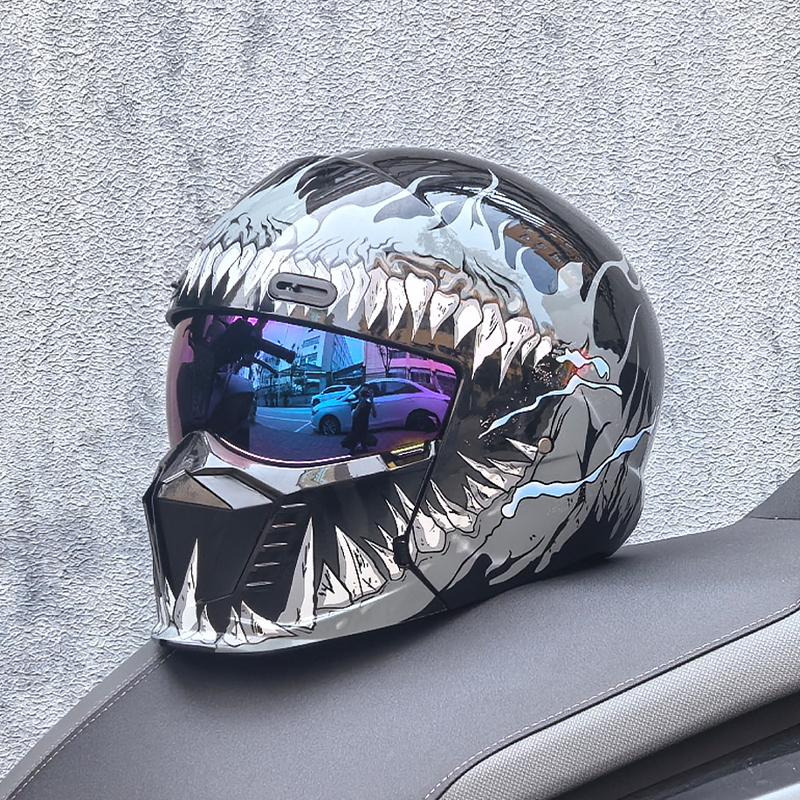ORZ New Scorpion Retro Motorcycle Cascos Moto Locomotive Personality Multi-purpose Combination Helmet Half M L XL XXL XXXL
