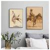 Vintage Old West Antique Horse Riders Cowboys Western Hills Art Posters Canvas Painting Wall Prints Pictures for Room Home Decor