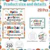 Pajean 20 Pcs Spanish Posters Spanish Phrases Classroom Decorations Boho Spanish English Bulletin Board Bilingual Educational Posters Language Study