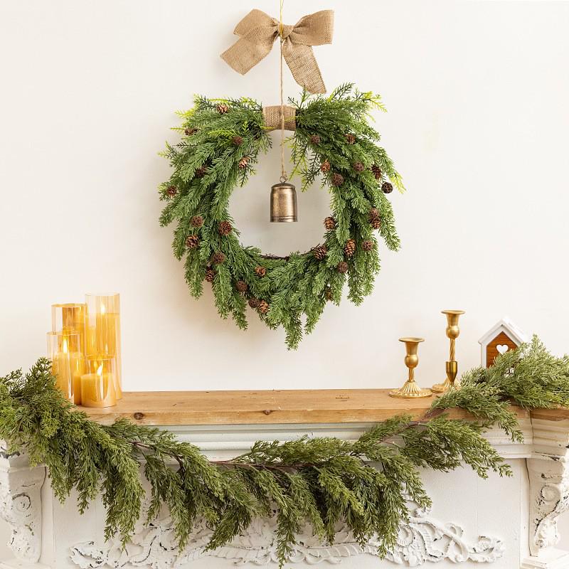Retro Bell Hanging Ornament with Linen Rope - Wind Chime Home & Christmas Decoration.