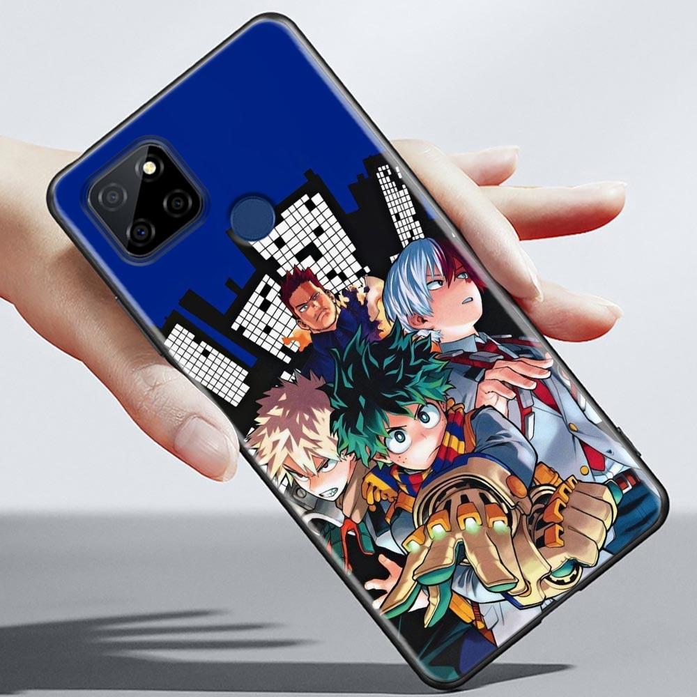 Husa de telefon My Hero Academia Anime pentru OPPO Realme 5 6 7 7i 8 8i 9 9i V25 F9 F17 F19 5G 4G Pro Narzo Speed, funda neagră moale