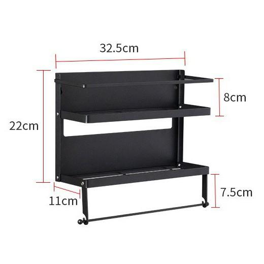 Multifunctional Japanese Folding Magnetic Refrigerator Side Shelf Multi-layer Storage Hanger Non-punching Wall-mounted Kitchen Rack