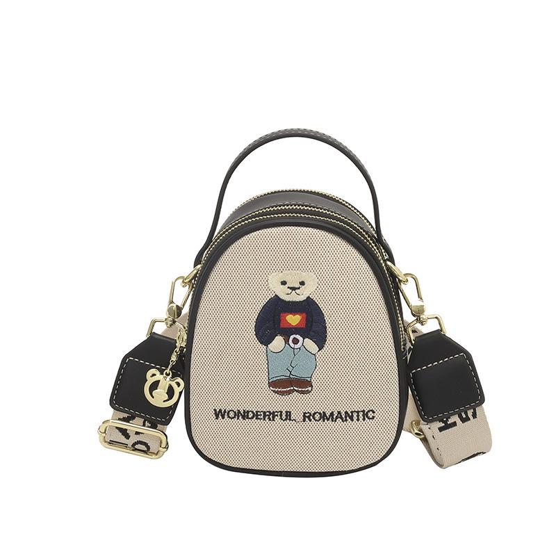Kiki Bear 2026 Women's Embroidered Bear Crossbody Handbag