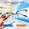 High-End Photochromic Anti-Blue Light Reading Glasses for Myopia/Hyperopia, Auto Color-Changing for Middle-Aged & Elderly.