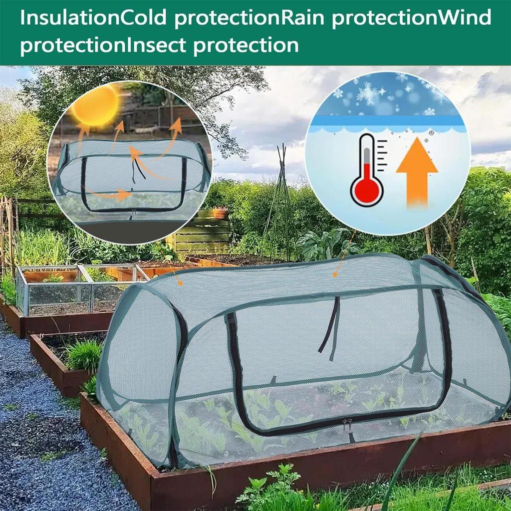 Pop-up Plant Flower Box Cover For Raised Beds Breathable Mesh Netting Raised Garden Bed Covers Anti Frost Mini Greenhouse Cover