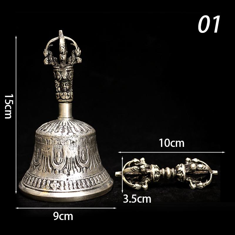 Premium Tibetan Buddhist Meditation Bell & Dorje Ritual Set Handheld Bell for Yoga Sound Therapy and Spiritual Ceremonies
