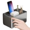 Durable Punch-Free Tissue Holder Wall Mounted Multifunctional Tissue Storage Box Aluminum Roll Paper Rack Bathroom