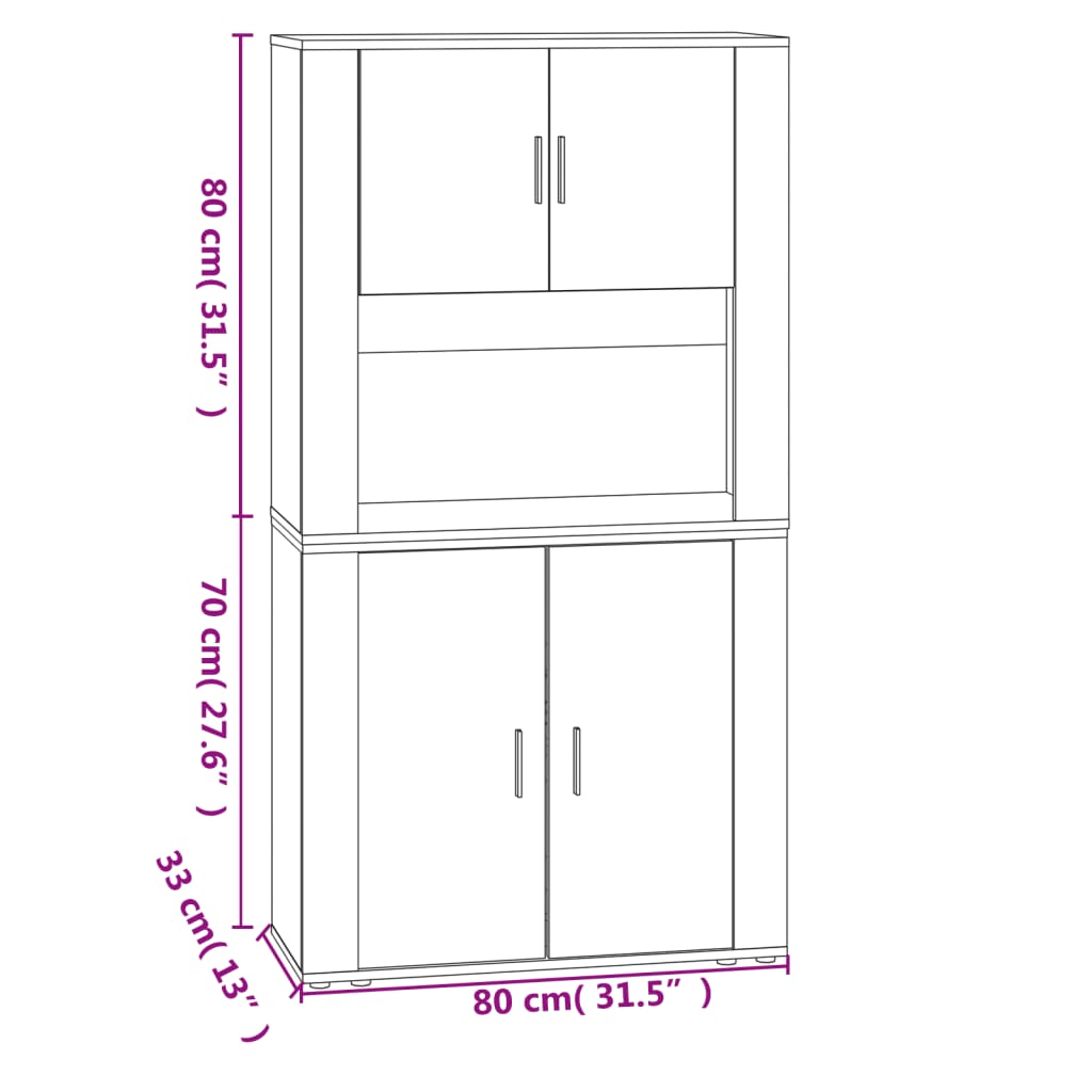 Highboard Gray Sonoma Wood Based Panel