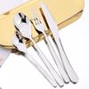 4pcs High-quality Stainless Steel Tableware Set Shiny Silver Flatware Knife Fork Coffee Spoon Dinnerware Set Kitchen Party Silverware