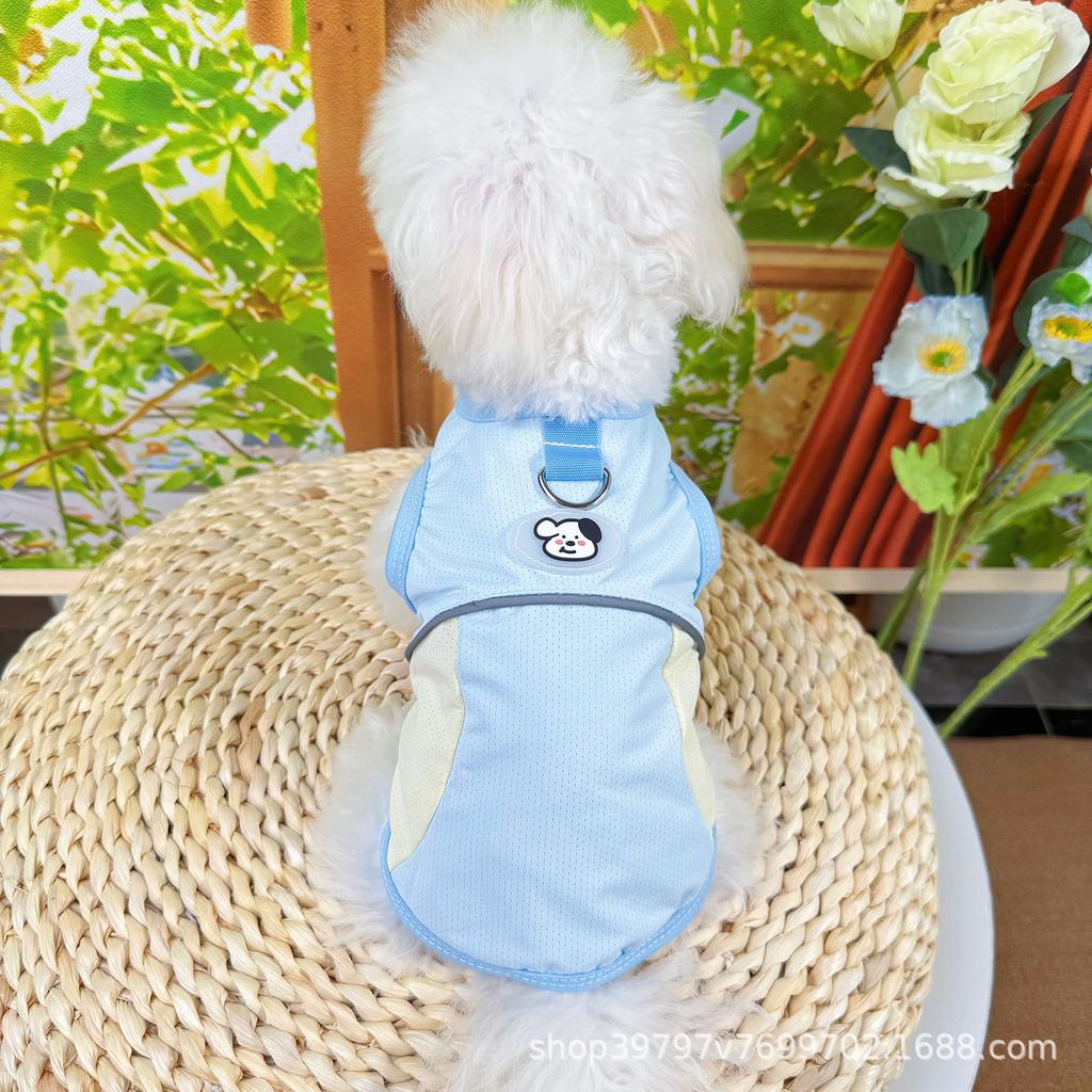 Summer dog reflective contrasting color matching outdoor sunscreen clothes cat vest cool clothes cooling pet clothes