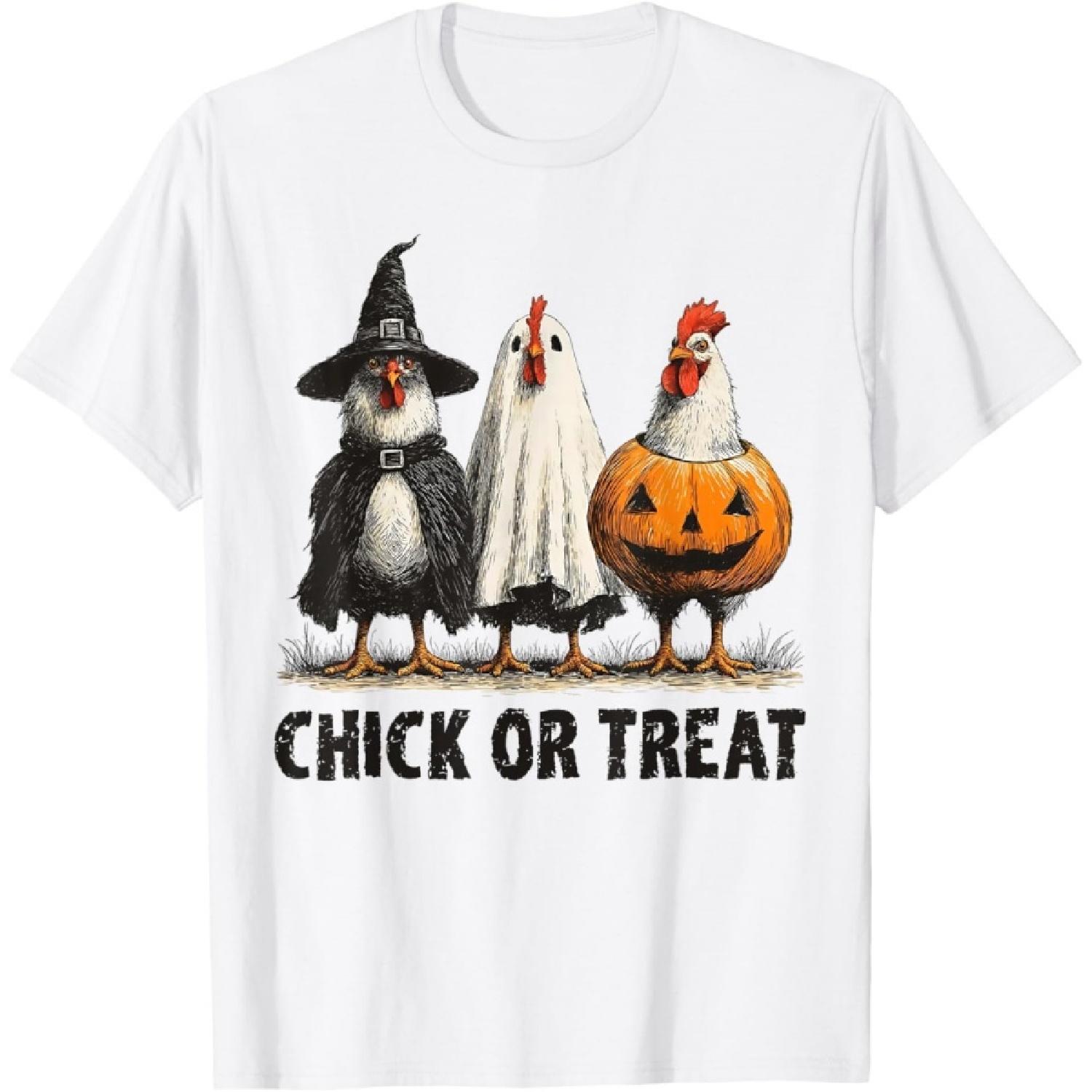 Funny Chicken Halloween Chick Or Treat Chicken Lover T-Shirt S