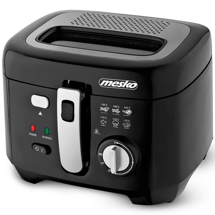 Friteuse Électrique À Huile 2,5 L, Température Réglable, Cuve Amovible Mesko MS 4908 1800W Noir 36983