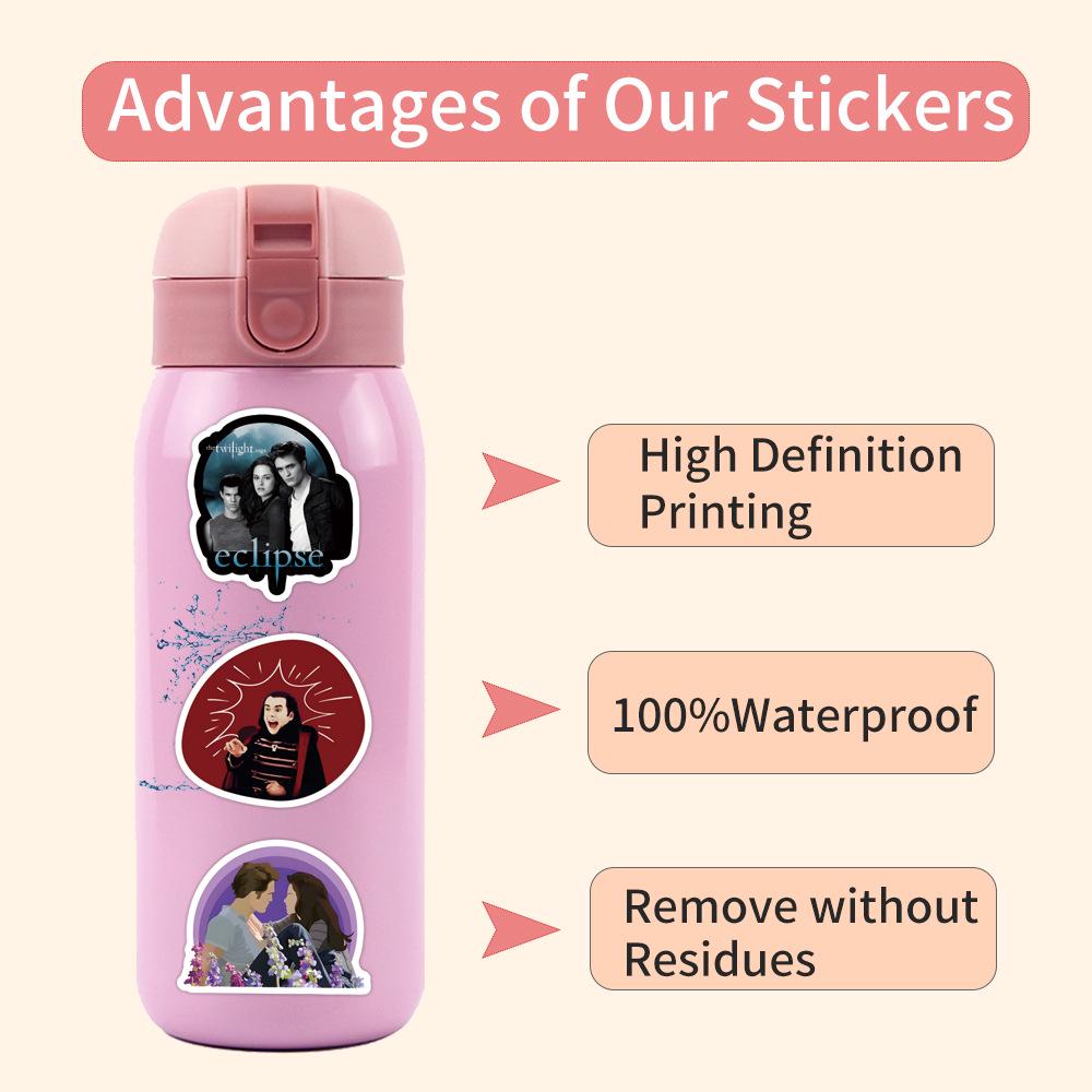 55 Sheets Twilight Graffiti Stickers for Skateboards & Water Bottles