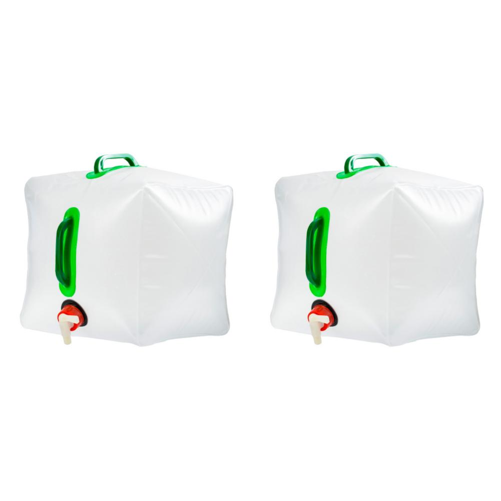

2Pcs 20L Folding Water Bag Portable Camping Bucket Water Storage Large Water Container Leakproof Tap for Outdoor Camping Hiking