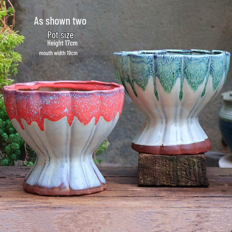 Yixing Handmade Square Mouth Coarse Pottery Planter - Large Succulent Flower Pot with Old Branch Design and Jade Pendant.