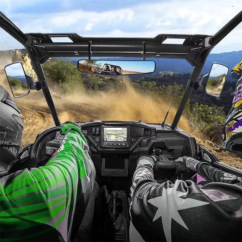 Mirror Rearview 1.75" Shockproof UTV ATV W/ Side Mirror 2" Roll Cages For Can Am For Polaris RZR 800 900 1000 For Yamaha W