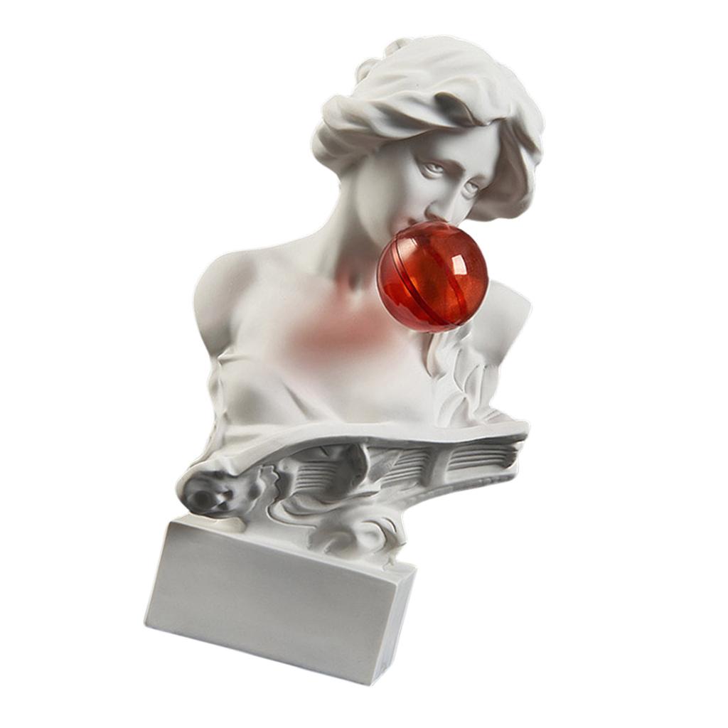 Handcrafts Resins Bubble Blowing Sculpture Funny Greek Mythology Bust Figurine Desk Ornament for Collectors Home Decors