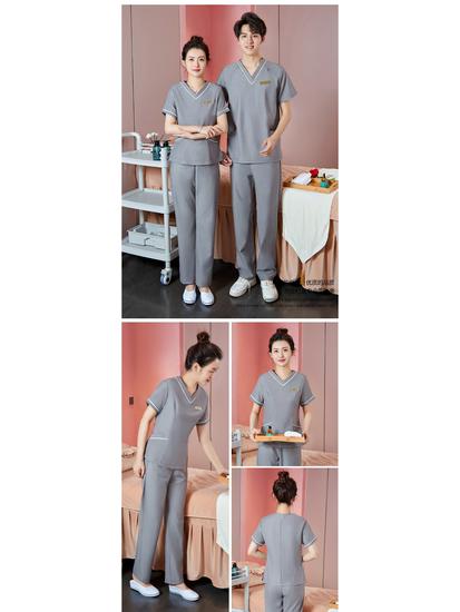 Unisex High-End Spa & Sauna Uniform Set for Beauty Technicians and Postpartum Recovery Specialists.