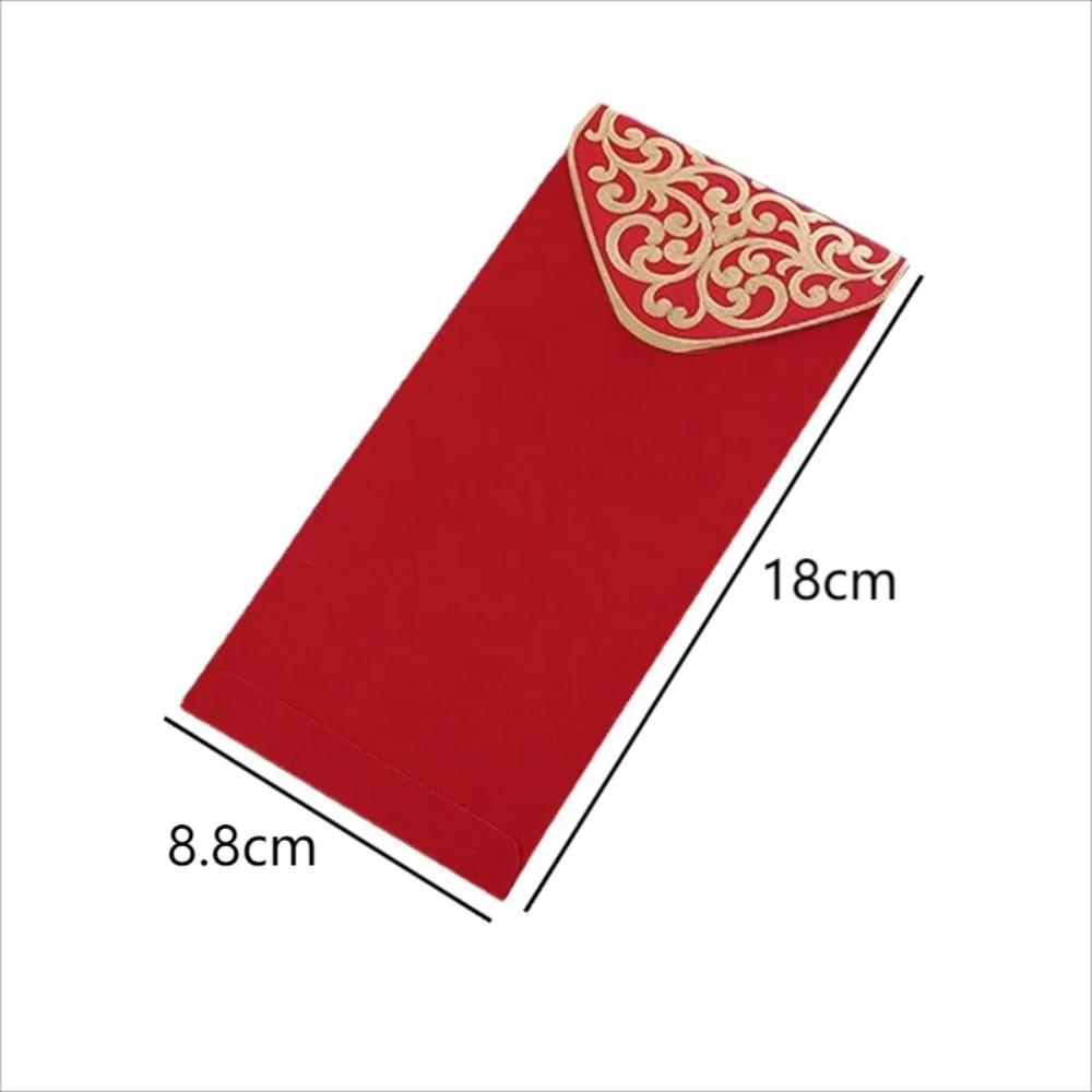 10pcs Paper Gold Printing Red Pocket Red Lucky Money Bag Chinese Red Envelopes  2024 Spring Festival