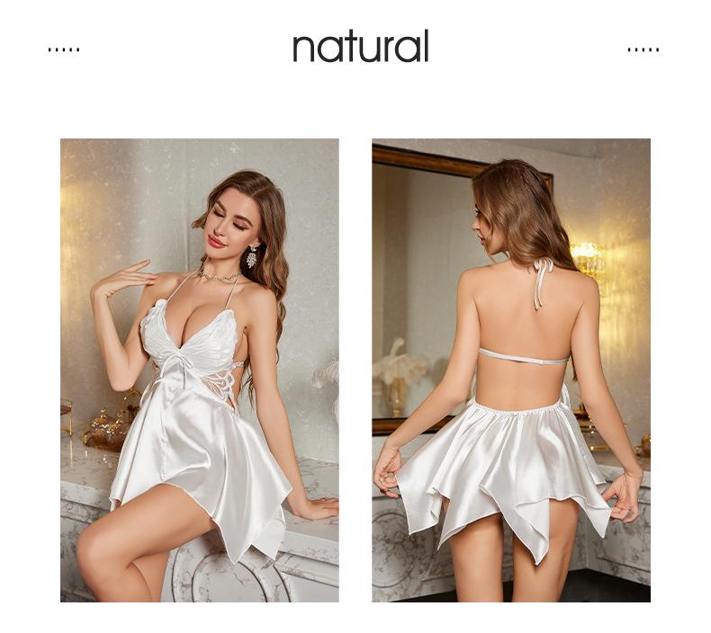 Cămașă de noapte de vară pentru femei din dantelă, tip maiou, cu cupe de sutien - Pijama Yaoting din mătase de gheață subțire (DQ3421)