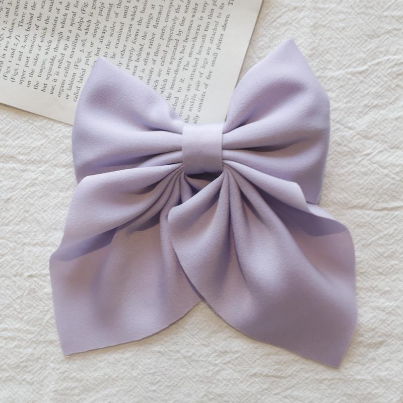 Elegant Bow Ribbon Hair Clip Fashion Simple Solid Satin Spring Clip Hair Pin Retro Headband with Clips Girls Hair Accessories