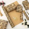 1Set/10pcs Black Kraft Birthday Wrapping Paper, "Happy Birthday" Printing, Flat Folding Gift Wrapping
