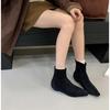 2025 New Autumn and Winter Pointed Flat-bottomed Short Boots Women's Suede Thin Boots Versatile Elastic Boots Versatile Short Boots Women