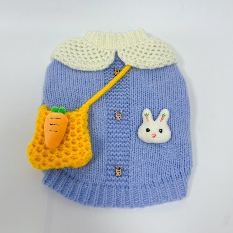 Cat pet autumn and winter carrot diagonal span bag cute clothes than bear dog teddy warm sweater XS