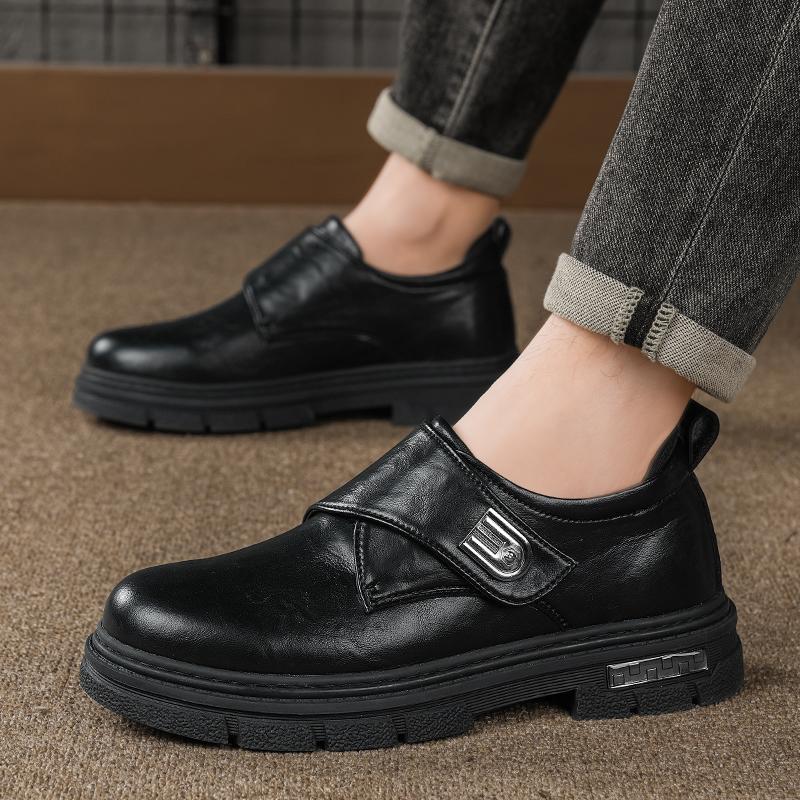 Fashion 2025 British Style Men Genuine Leather Casual Shoes Classic Outdoor Antiskid Oxford Shoes Dress Business Thick Bottom Mens Shoes