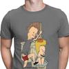 Beavis Butthead Toilet Fun TShirts Aesthetic Men Cartoon Rock Comic Punk Metal Funny Christmas Tees T Shirts Homme